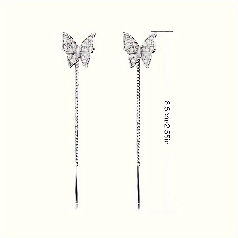 Women's Exquisite Butterfly Long Tassel Stud Earrings